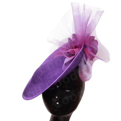 Fascinator Feminino Azul Marinho Chic Chapéu Elegante para Royal Ascot Millinery Noiva Casamento Coquetel Acessórios de Cabelo Véus e Acessórios para Cabeça