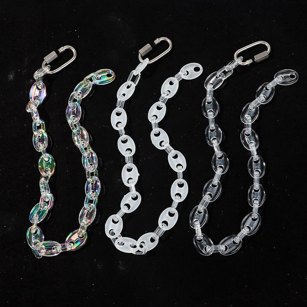 Colar com Pingente de Cruz Grande Iridescente de Jesus Cristo em Acrílico para Mulheres e Homens Colar com Corrente de Arame Farpado Joia de Presente