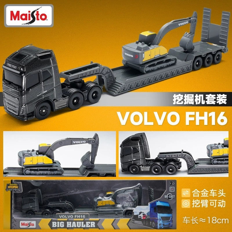 Em estoque Maisto 18cm Volvo FH16 Container Trailer Liga Miniatura Modelo Diecast Scania 770s Veículo de Transporte Pesado Brinquedo Presente Infantil
