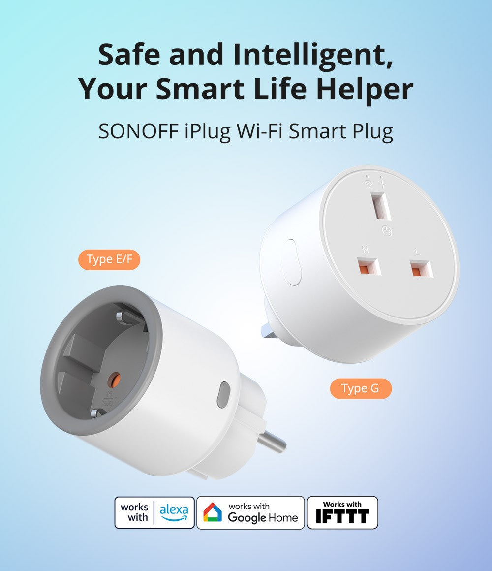 SONOFF iPlug S60 TPF Wifi Smart Plug With Energy Monitoring Schedule and Timer Smart Socket via ewelink APP Alexa Google Home