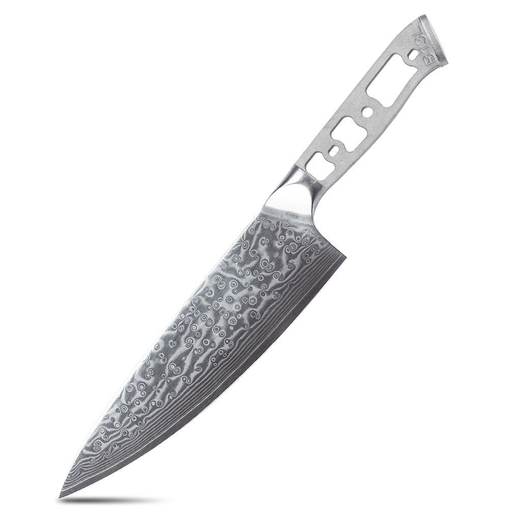 Lâmina Bruta para Facas de Cozinha TURWHO DIY, Aço Damasco 67 Camadas VG10, Faca Japonesa de Chef Santoku Kiritsuke para Fatiar e de Uso Geral
