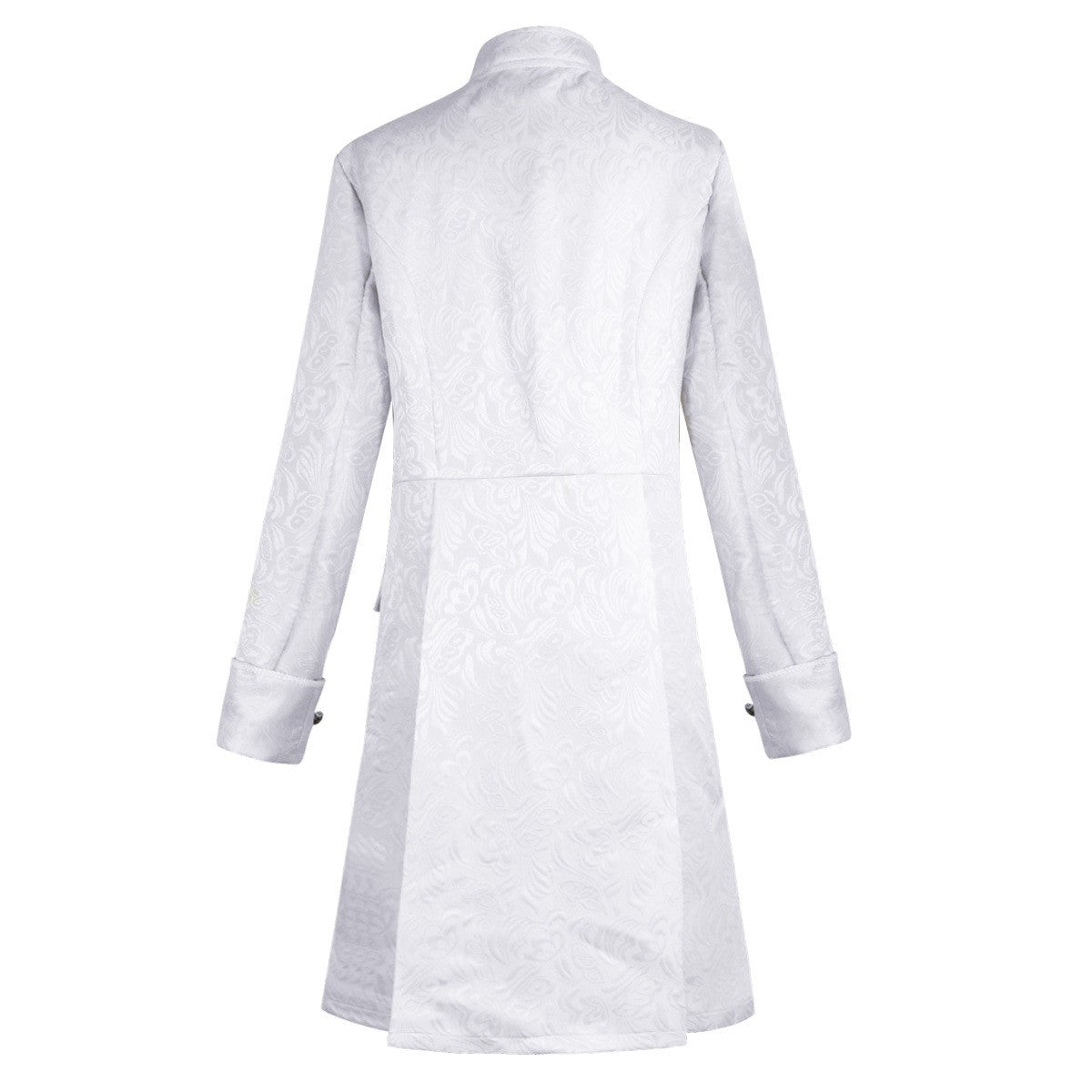 Men's Medieval Style Windbreaker Coat Vintage Lapel Jacquard Medium Length Trench Coat Halloween Party Costume Retro Outerwear