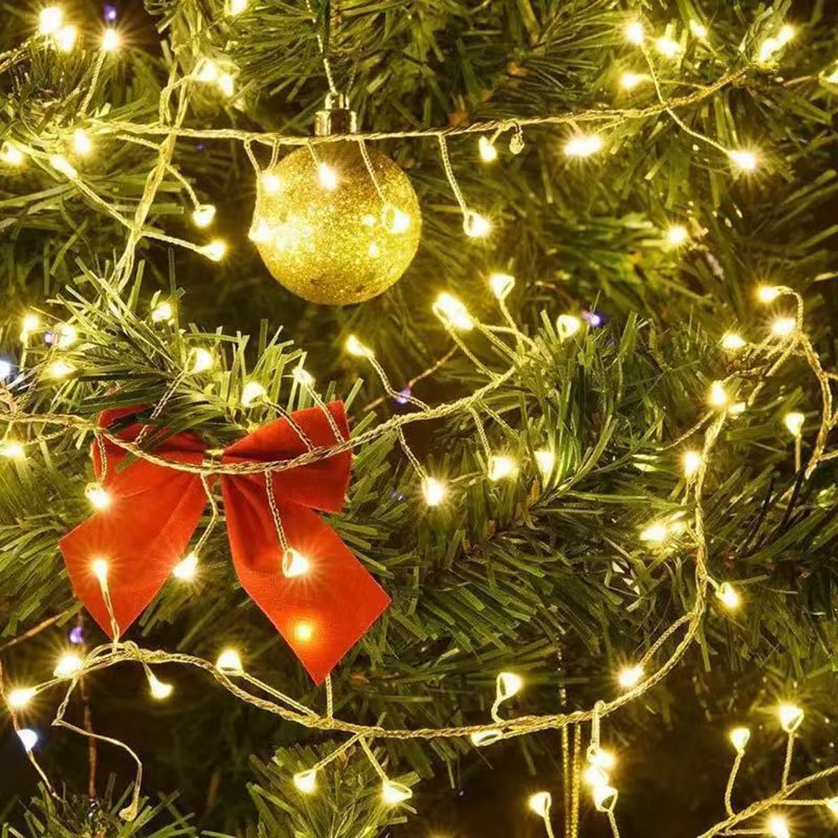 6M-50M LED Silver Wire String Fairy Cluster Lights Christmas Tree Light Outdoor Garland New Year Street Home Party Wedding Decor