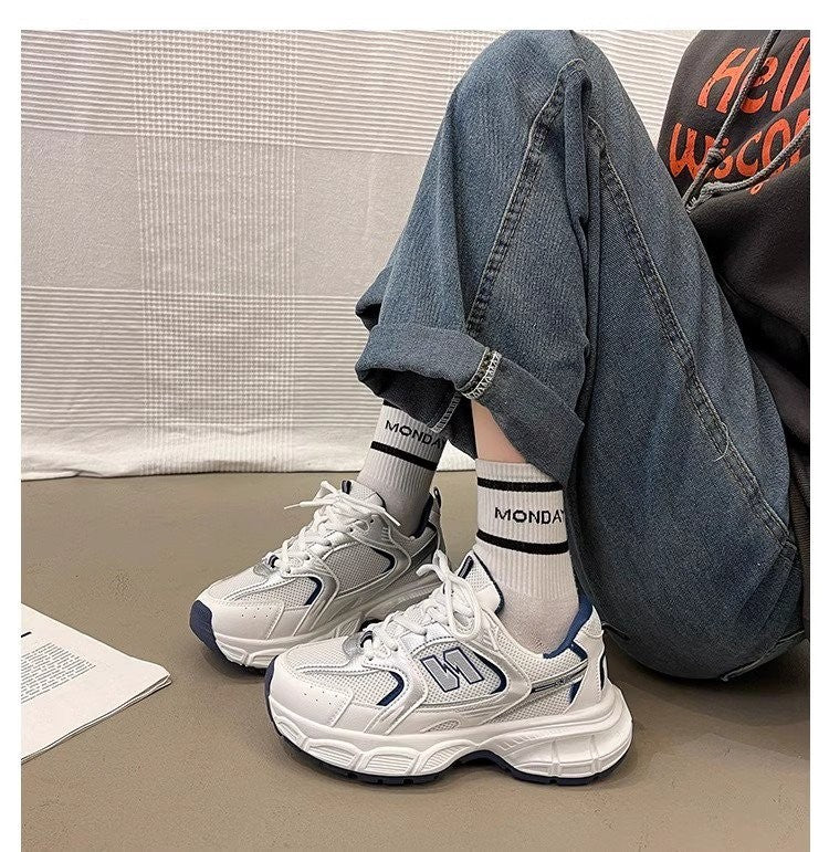 Women's Fashion Dad Shoes -Platform Mesh Running Sneakers?Breathable Casual Sports Shoes for Students?Everyday Training Shoes ?