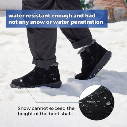 Fitville Men's Boots Winter Wide Version Outdoor Lightweight Snow Boots Men's Waterproof & Non-Slip Thick Warm Thick Fur