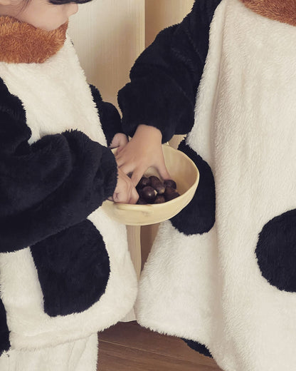 2025 Winter Infants Toddlers Pajamas Set Penguin Style Children's Warm Thicken Flannel Sleepwear Soft Loose 2 Pcs Suit Plush Pjs