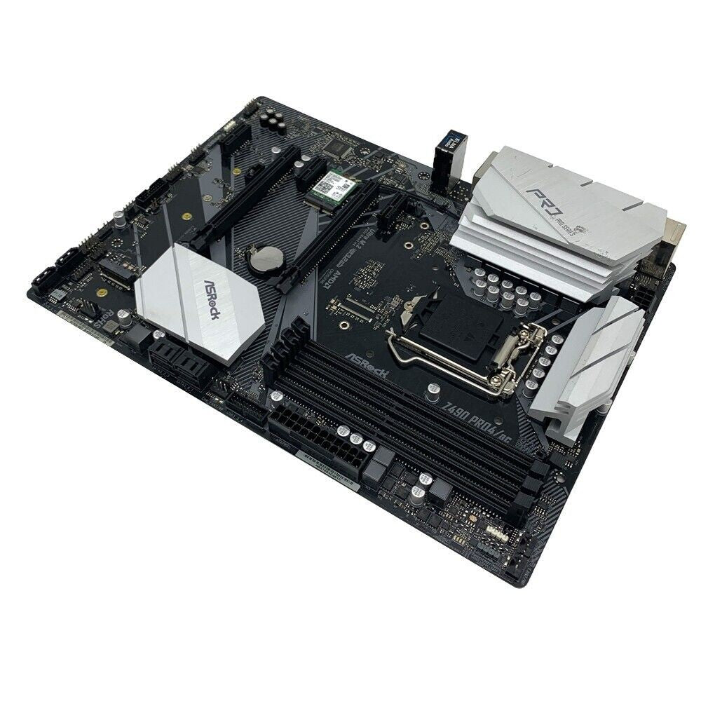 Asrock Z490 PRO4/AC Motherboard +i5-10400F cpu intel Z490 Motherboard LGA 1200 DDR4 128GB ATX support 10700F 10100 10105 cpu
