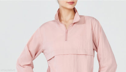 VITALINOVO Women's Athletic Jacket Lightweight Quarter Zip Pullover For Golf Hiking Running Windbreaker UPF50+ Waterproof Jacket