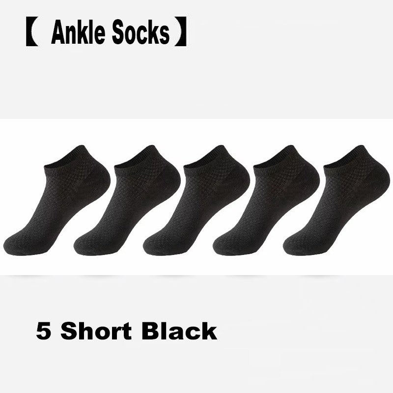 5/10 Pairs Men Socks Bamboo Fiber Short Ankle Socks Spring Summer Autumn Winter Business Breathable Male Long Sock Meias Man Sox