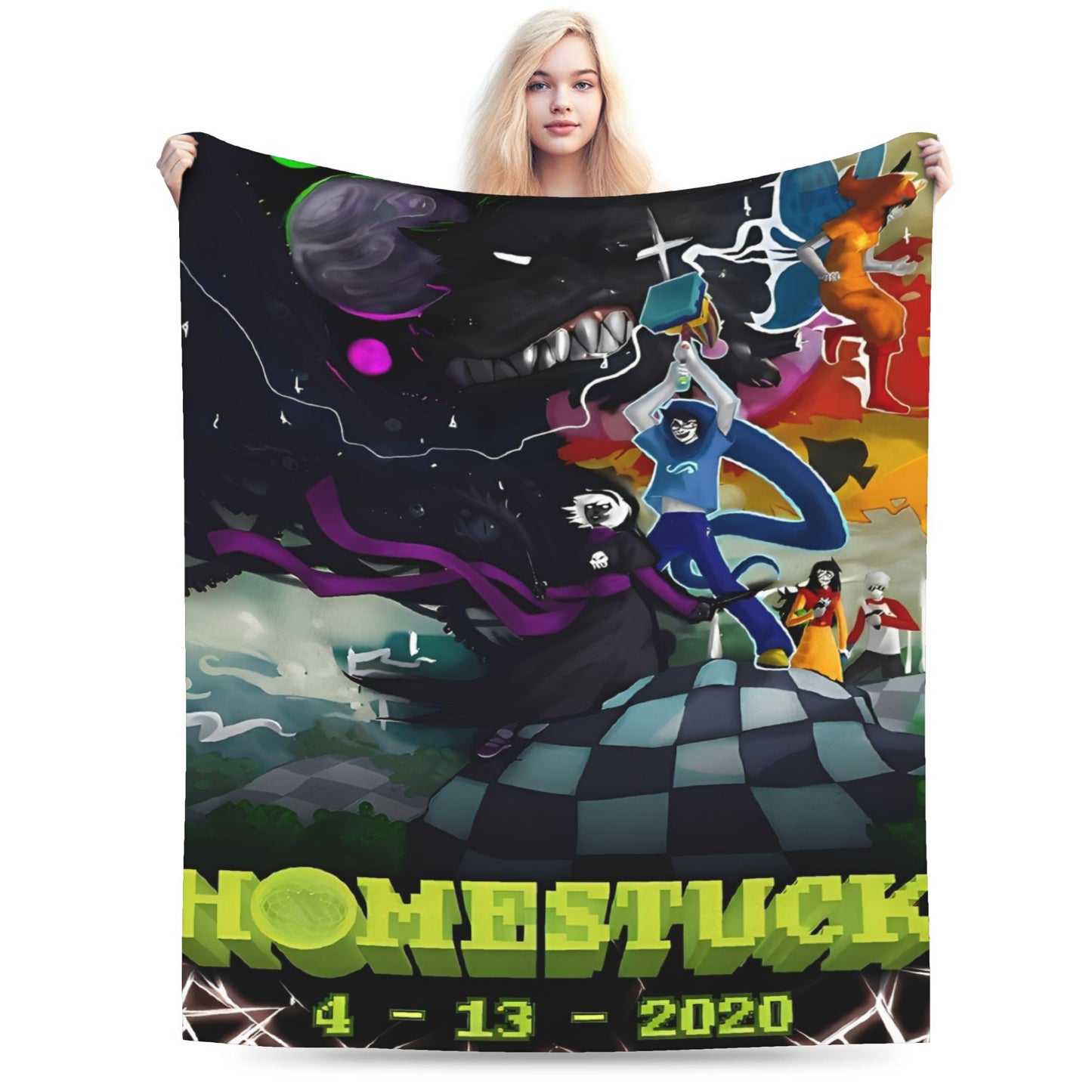 Manta de Flanela Homestucked Manga Cobertor Macio e Quente para Sofá Cama Viagem Engraçado Colcha Capa de Sofá-Cama