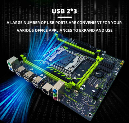 Kit Placa-mãe ZSUS X99-8D4 com CPU LGA2011-3 Xeon E5 2650 V4 DDR4 16GB (1*16GB) 2133MHZ Memória RAM NVME M.2 SATA