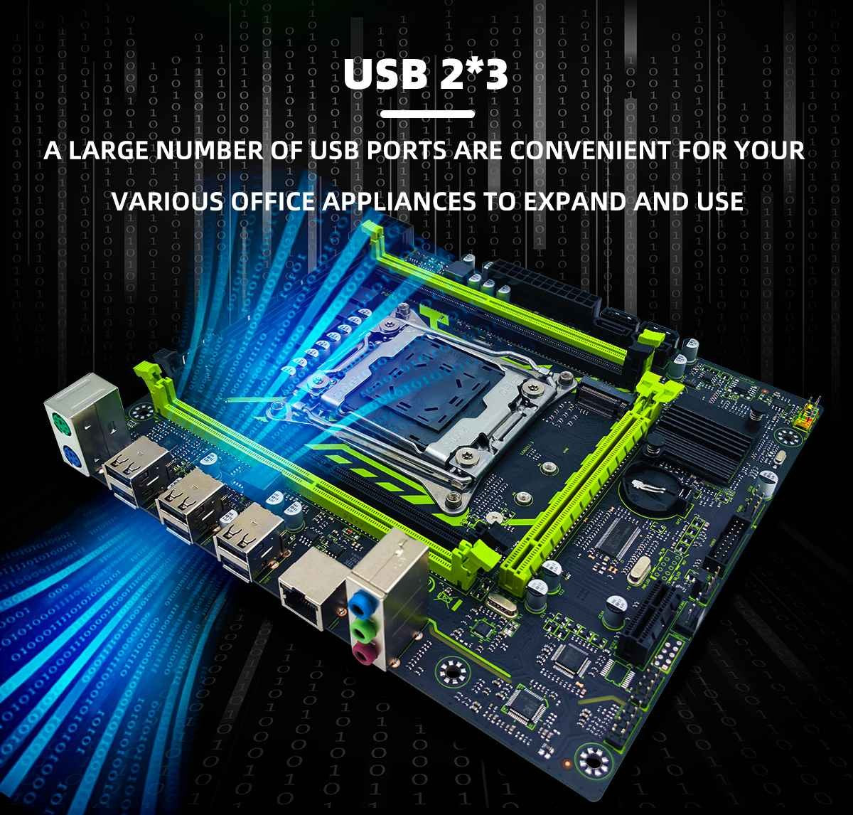 ZSUS X99 Gaming Motherboard Dual Channel DDR4 Memory PCIEx16 LGA2011-3 Support M.2 NVME for Desktop Computer Components
