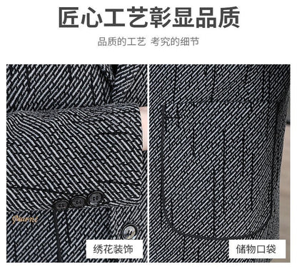 2026 Men's Striped Embroidered Casual Wool  blazer