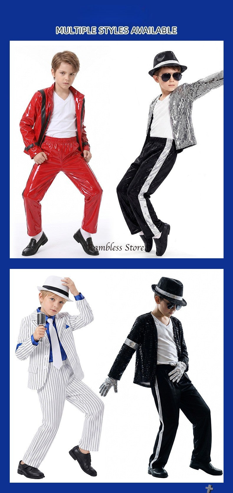Red Jackets for Michael Jackson Cos Dancing Clothes Children Kids Halloween Purim MJ Dancer King Cos Performance Suits