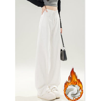 Winter Girls Thermal Fleece High Waist Jeans Lady Snow Warm Plush Denim Pants Women Classic Fashion Straight Leg Trousers