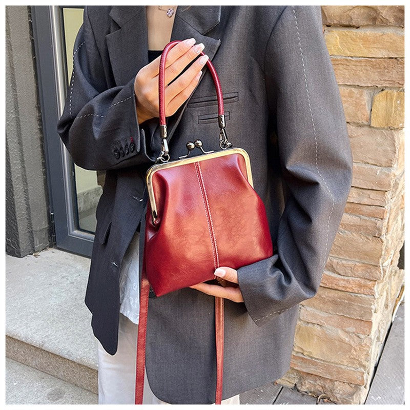 Vintage Style Women Handbag Brown Versatile Designer Shoulder Bag PU Leather Ladys Shell Purses Crossbody Bags