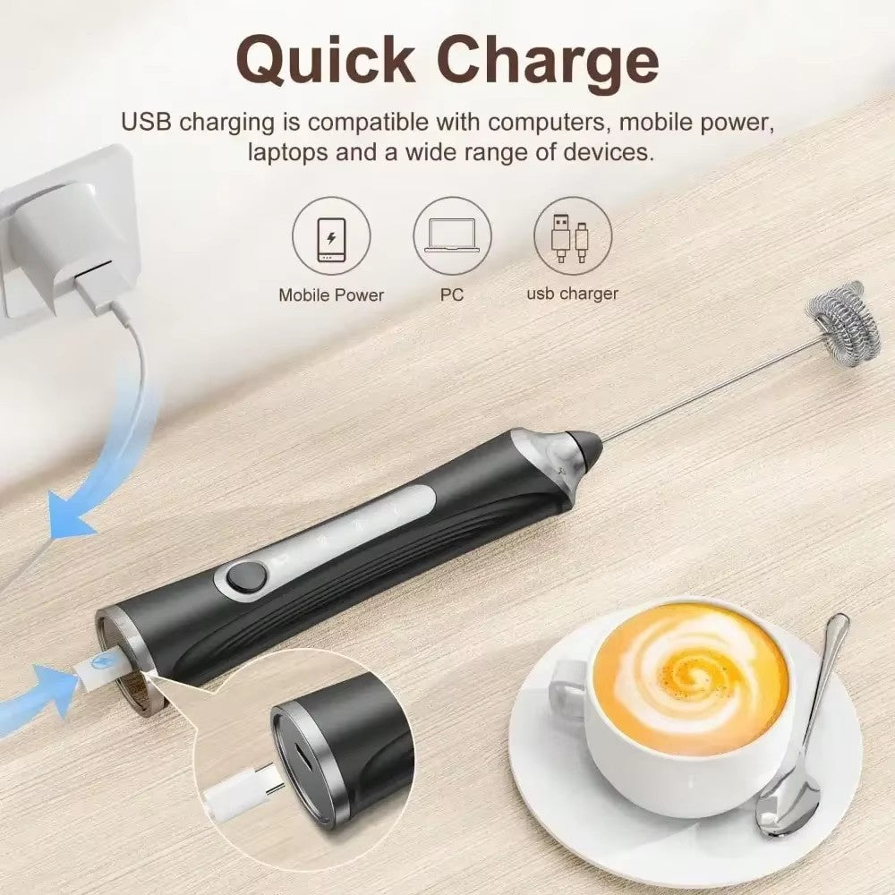 Espumador de leite elétrico, batedor de ovos manual, máquina de café para bebidas, máquina de creme de geleia de 3 velocidades, batedeira de massa para cozinha doméstica