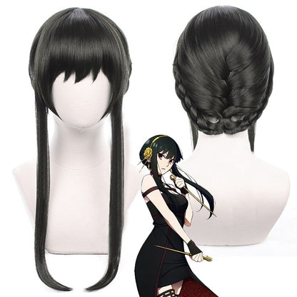 Anime spy x family Yor Forger Cosplay Costumes Red Sweater Dress Suit Casual Wear Black Braid Wig Halloween Costume For Women