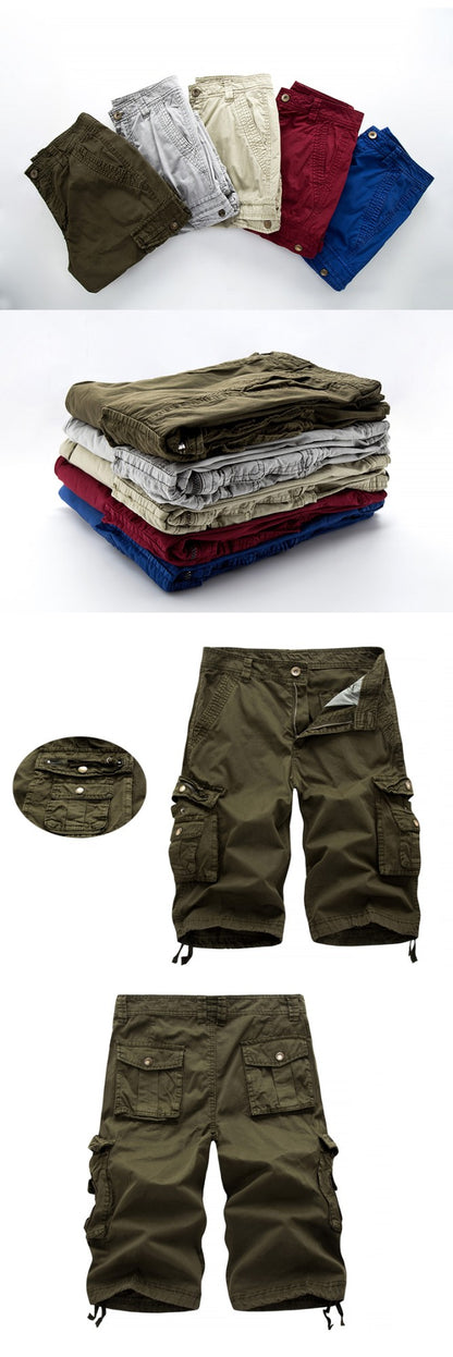 Cotton Cargo Shorts Men  Summer Men Army Military Tactical Homme Shorts Male Casual Streetwear Multi-Pocket Cargo Shorts