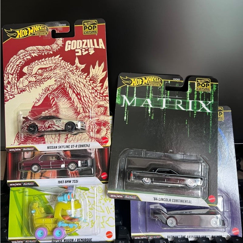 Hot Wheels Pop Culture N Series Original 1/64 Nissan Skyline BMW Lincoln Liga Die-Cast Modelo de Carro Coleção Presentes Brinquedos Surpresa