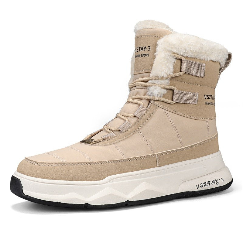 Men's Winter Plus Velvet Warm High-top Down Bread Shoes Waterproof and Non-slip Cotton Shoes Men's Big Boots==bottes Pour Hommes