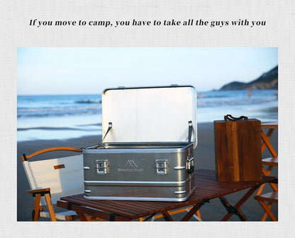 MOUNTAINHIKER Outdoor Storage Box Camping Picnic Travel Aluminum Alloy Large Capacity Box Silver Storage Bag 30-80L