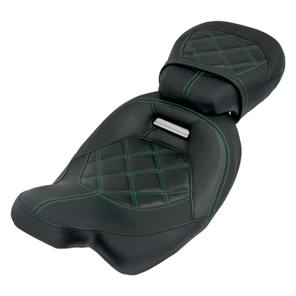 Assento de Motocicleta Duplo Preto Dianteiro Traseiro para Piloto e Passageiro para Harley Touring Road King Street Electra Road Glide 2009-2024