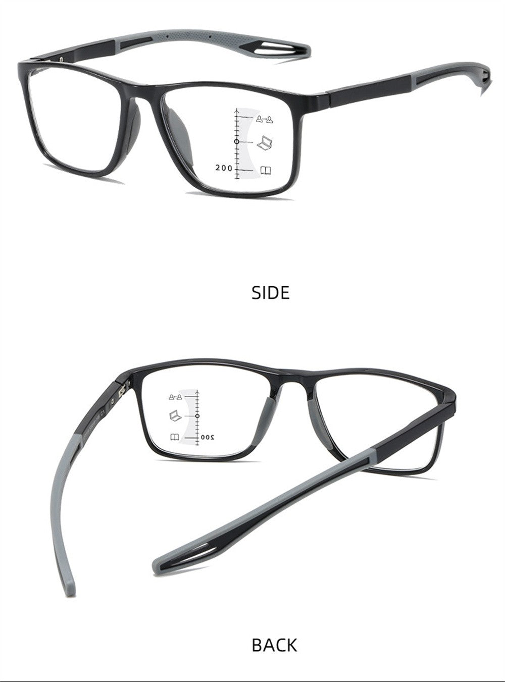 TR90 Anti-blue Light Multifocal Reading Glasses Men Women Progressive Near Far Eyewear Ultralight Sports Farsight Eyeglasses