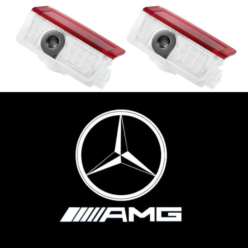2Pcs LED Light Car Door Projector Lamps Accessories For Mercedes Benz AMG A B C M ML GLA GLS E Class W176 W205 W166 W246 W212