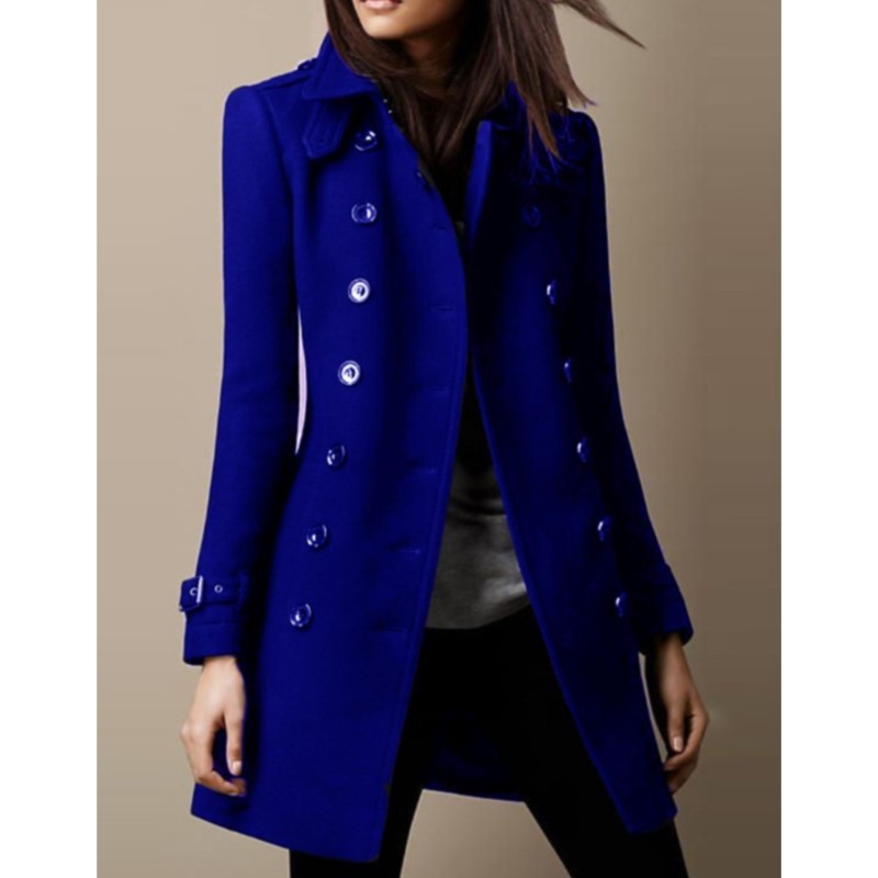 Fashion Elegance Women Jacket Mid-length Coat 2025 Solid color Belt Single-breasted Turn-down Collar for Ladies Office Outfit
