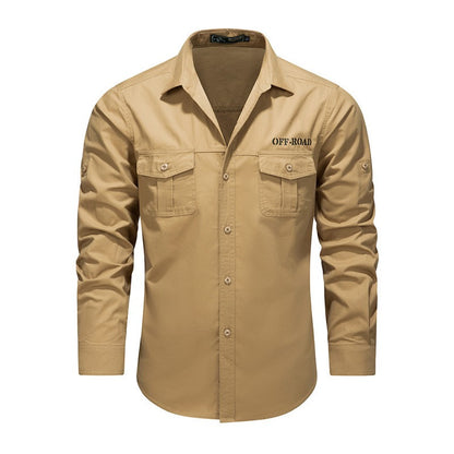 Men Outdoor Multi Pockets Long Sleeved Cargo Shirts High Quality Man Cotton Loose Shirts New Spring  Male Casual Shirts Size 5XL