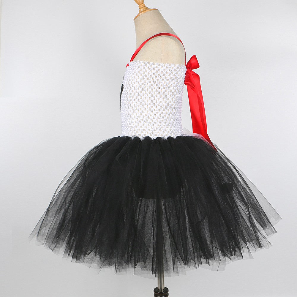 Dalmatians Dog Tutu Dress for Baby Girls White Black Spotted Dog Halloween Costumes Kids Puppy Outfits Children Animal Clothes