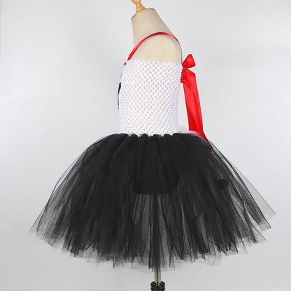 Dalmatians Dog Tutu Dress for Baby Girls White Black Spotted Dog Halloween Costumes Kids Puppy Outfits Children Animal Clothes