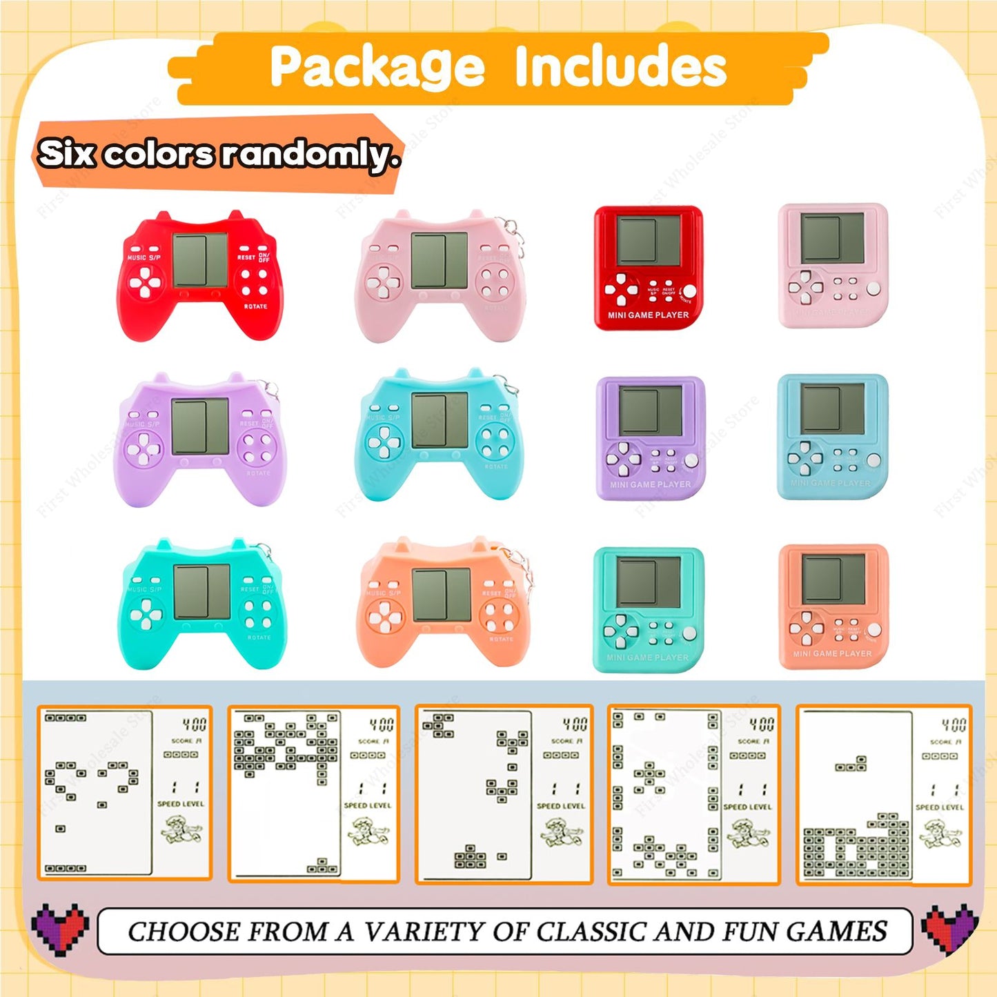 6-48Pcs Video Game Party Favors for Classic Game Console Keychain Birthday Joypad Souvenir School Valentine Gifts