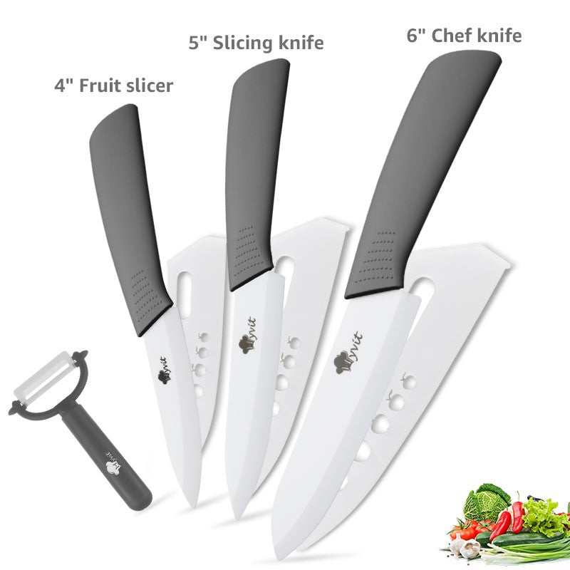 Conjunto de Facas de Cerâmica para Cozinha Profissional Faca de Cerâmica 3 4 5 6 Polegadas Faca de Descascar Frutas à Prova de Ferrugem para Fatiar Cortar Legumes