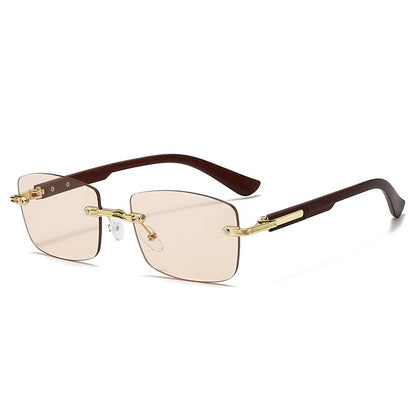 Vintage Frameless Sunglasses for Women Men Rectangle Sun Glasses Female Oval Eyewear Oculos De Sol for Male Female Eyeglasses