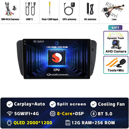 Android 15 For SEAT Ibiza 6J IV 4 2008 - 2015 2K QLED Stereo Car Radio Multimedia Video Player GPS AI Voice CarPlay Head Unit