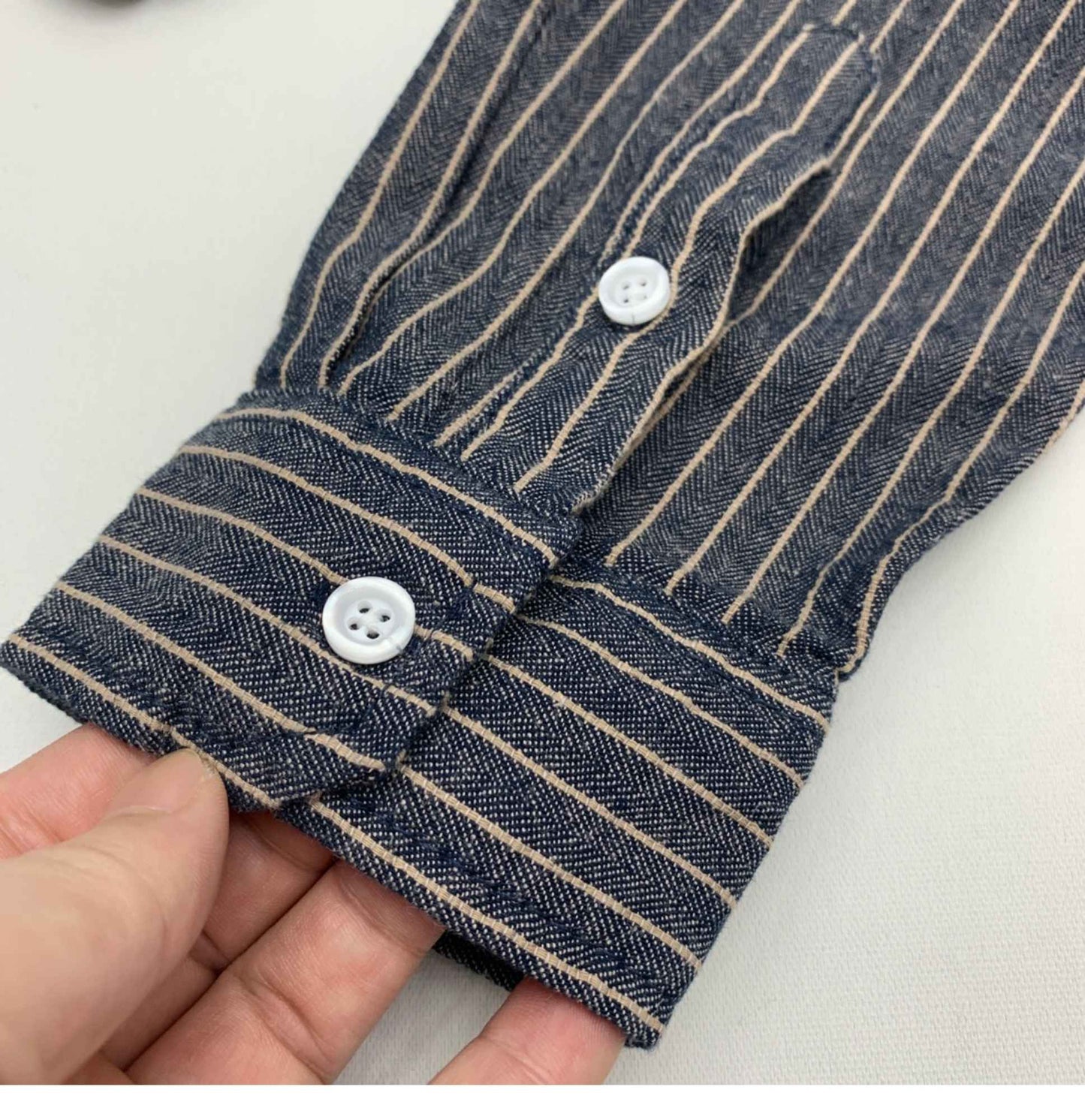 55% Linen 45% Cotton Vintage Striped Shirts for Men American Casual Retro Loose Blouses 2024 Spring Autumn Long Sleeve Male Tops