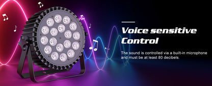 U'King 4PCS 200W LED Par Light DMX512 18x8W RGBW LED Wash Light Effect Flat Light for DJ Disco Party Club Wedding Stage Light