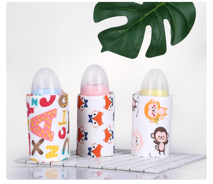 USB Baby Bottle Warmer Portable Travel Infant Baby Feeding Bottle Warmer Heater Thermostat Heated Cover Milk Bottle Heater Bags