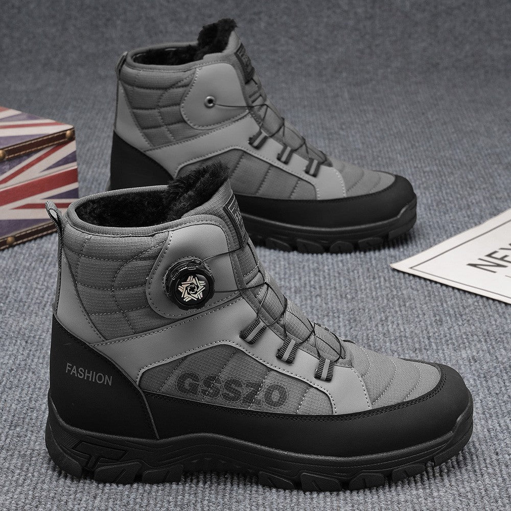 Winter New Swivel Buckle Fleece Waterproof Snow Boots Outdoor Non-slip and Wear-resistant