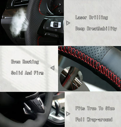 For Volkswagen ID.7 VIZZION 24 Hand-stitched steering wheel cover lightweight and breathable full coverage modification desig