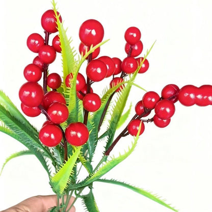 Artificial Flowers Maintenance-Free Christmas Bouquet Red Berry Decoration Festive Holiday Artificial Flowers For Festive Home