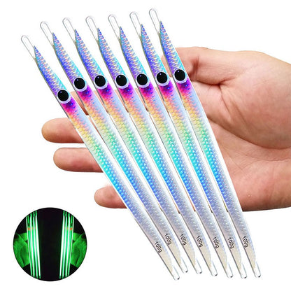 AS Fast JIg Lure Pesca Luminosa Jigs Velocidade de Queda Pescador 80g100g Isca Metálica Dura para Pesca Vertical em Barco Isca Que Afunda Pesca