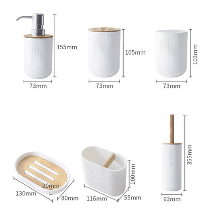 1x Acessórios de Banheiro Saboneteira Garrafa para Louça Lixeira de Banheiro Porta-Escova de Dentes Copo Suporte para Loção Escova Sanitária