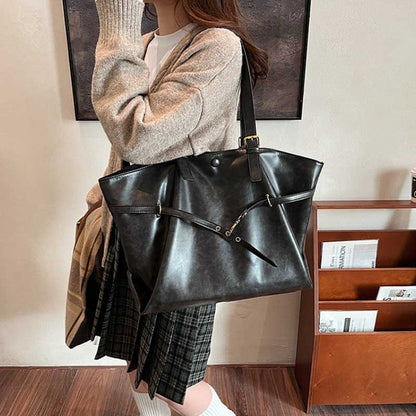 Retro Big PU Leather Shoulder Bag for Women 2025 Winter Trend New Y2K Fashion Handbags Females Travel Luxury Tote Bag  bolsas