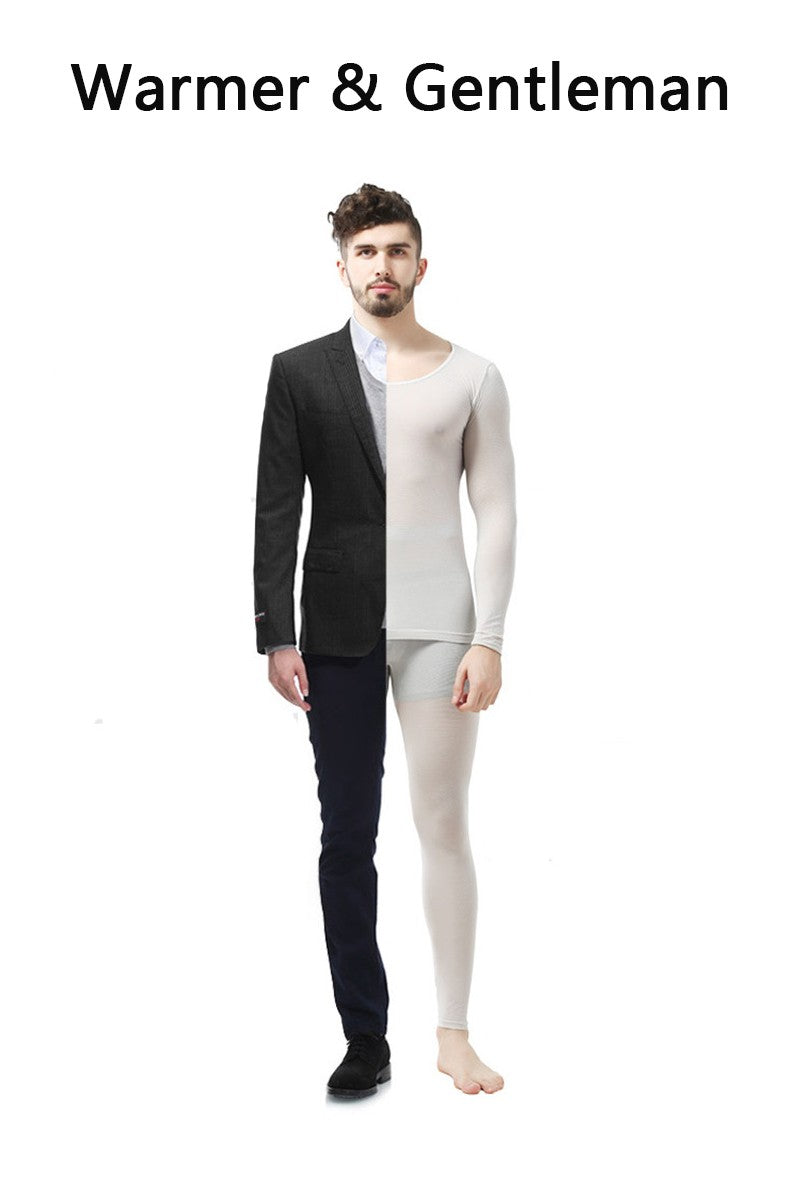 Winter 37 Degree Constant Temperature Thermal Underwear for Men Ultrathin Elastic Thermo Underwear Seamless Long Johns