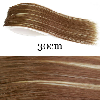 MERISI HAIR Apliques de Cabelo Sintético Liso Invisível com 2 Presilhas, Aumento de Volume, Extensões de Cabelo, Cobertura Lateral Superior