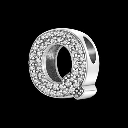 Fit Original Bangle Bracelet DIY A-Z Alphabet Charms Bead 925 Sterling Silver CZ Zircon LOVE Letter Dangle Pendant Jewelry Gift