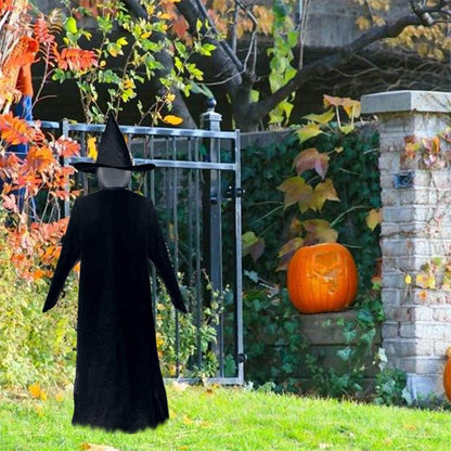 Light-Up Witches with Stakes Halloween Decorations Outdoor Holding Hands Screaming Witches Sound Activated Sensor Decor